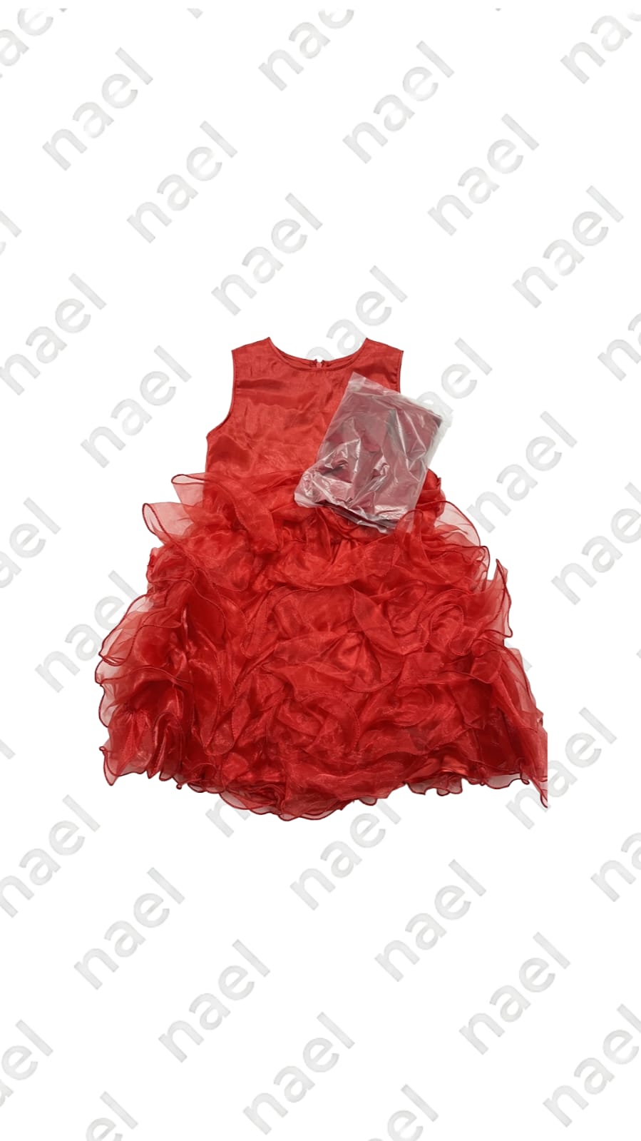 Baby Girls Red Ruffle Party Dress with Sequined Bodice