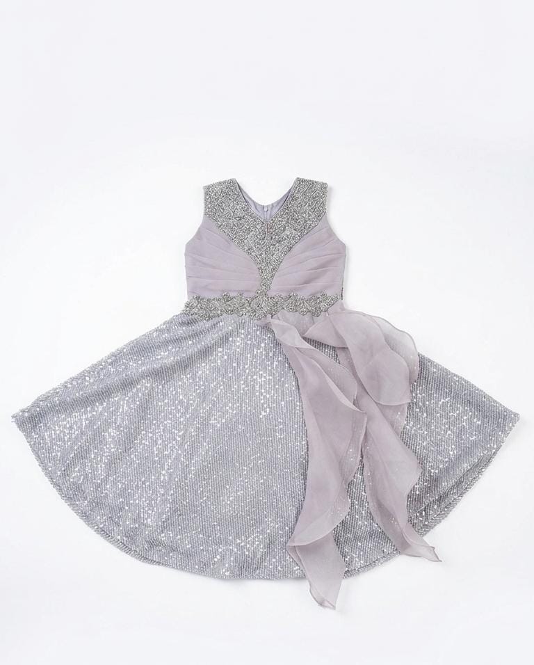 Girls Luxury Champagne Occasion Dress